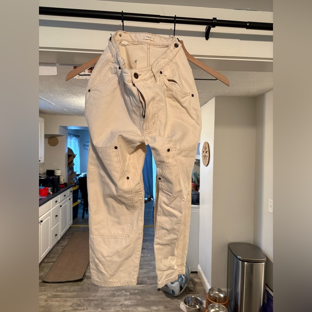 Women's Cream Trousers - Picture 3 of 5